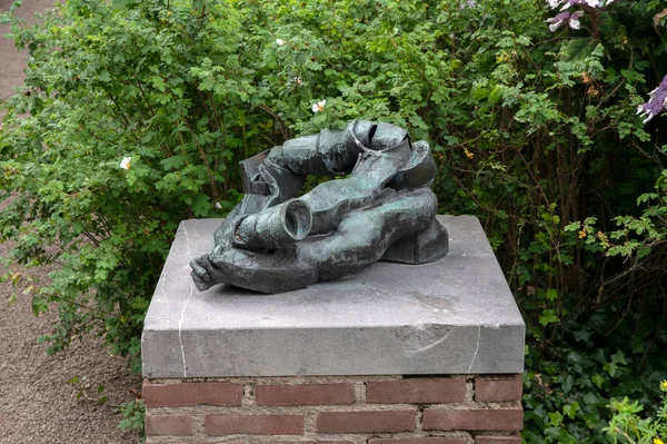 Άγαλμα Stervende Soldaat Στο Άμστερνταμ Ολλανδία 2022 — Φωτογραφία Αρχείου