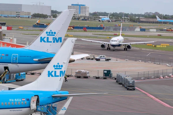 Suministro Los Aviones Klm Aeropuerto Schiphol Países Bajos 2022 — Foto de Stock