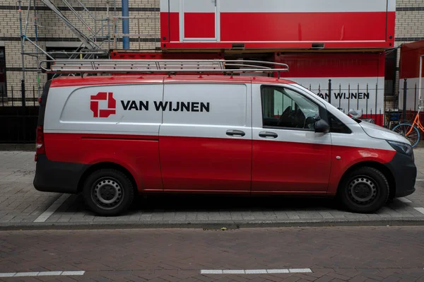 Samochód Firmowy Van Wijnen Amsterdamie Holandia 2022 — Zdjęcie stockowe