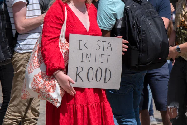 Demonstracji Studenckiej Amsterdamie Holandii 2022 — Zdjęcie stockowe