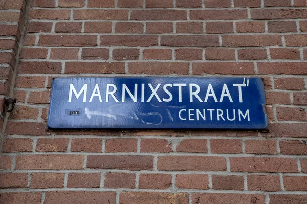 Street Sign Marnixstraat Amsterdam Netherlands 2022 — Stock Photo, Image