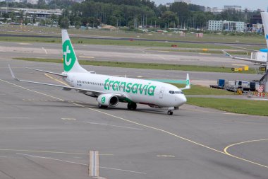 Transavia uçağı Schiphol Havaalanında 25-5-2022 Hollanda