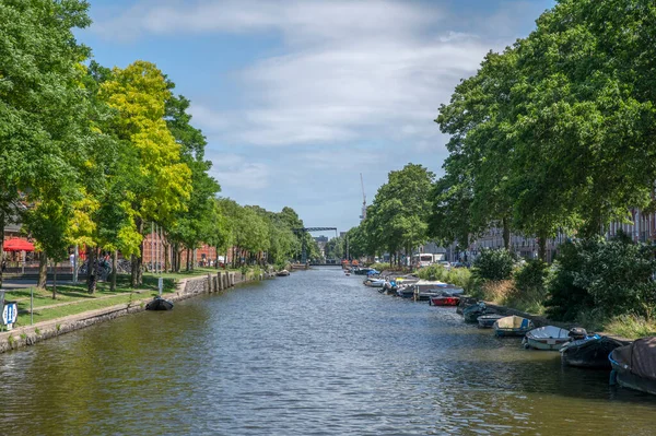 Vista Dal Ponte Arend Amsterdam Paesi Bassi 2022 — Foto Stock