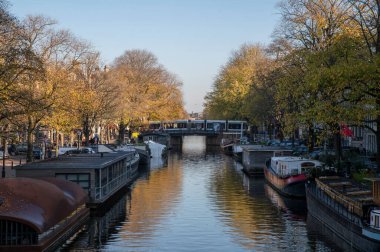 Amsterdam 'daki De Duifbrug Köprüsü' nden Görüntü Hollanda 14-11-2022