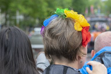 Backside Woman At The Gaypride At Amsterdam The Netherlands 5-8-2023 clipart