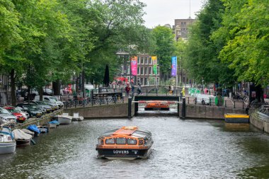 Aşıklar Kanalı Amsterdam 'da Tekne Gezintisi Hollanda 5-8-2023