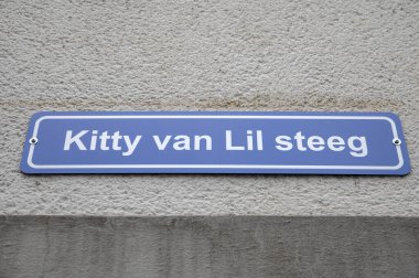 Amsterdam 'daki Kitty Van Lil Steeg Sokak Tabelası Hollanda 29-7-2023