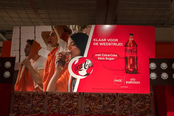 stock image Billboard Coca Cola For The Europen Soccer Championships At Amsterdam The Netherlands 6-6-2024