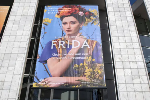 Stock image Billboard Frida At The Stopera Building At Amsterdam The Netherlands 2-3-2024