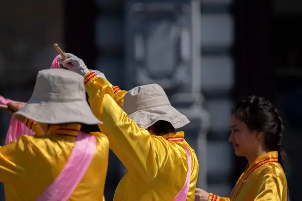 Stock image Falun Dafa Demonstration At The Dam Square At Amsterdam The Netherlands 20-7-2024