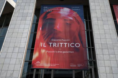 Billboard Il Trittico At The Stopera Building Amsterdam The Netherlands 10-5-2024 clipart