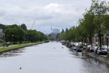 Amsterdam 'daki Transvaalkade Kanalında Görünüm 30-5-2024