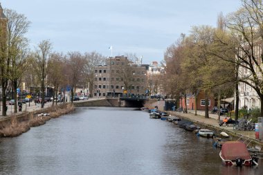Hollanda, Amsterdam Brandweerbrug Köprüsü 'nden 17-3-2024
