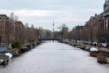 Hollanda, Amsterdam Brandweerbrug Köprüsü 'nden 17-3-2024