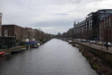 Hollanda, Amsterdam Brandweerbrug Köprüsü 'nden 17-3-2024