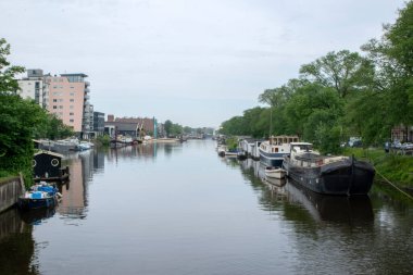 Amsterdam 'daki Dageraadsbrug' dan Görüntü Hollanda 24-5-2024