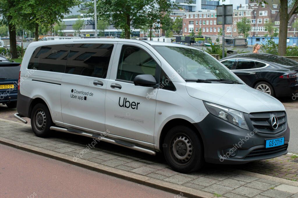Side View Uber Taxi At Amsterdam The Netherlands 22-7-2024