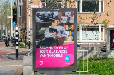 Amsterdam 'daki Billboard T-Mobile Hollanda 22-4-2023