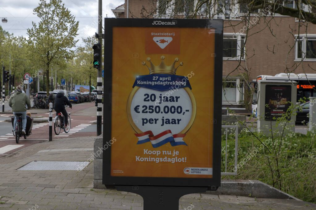 Billboard Staatsloterij Kingsday At Amsterdam The Netherlands 18-4-2024