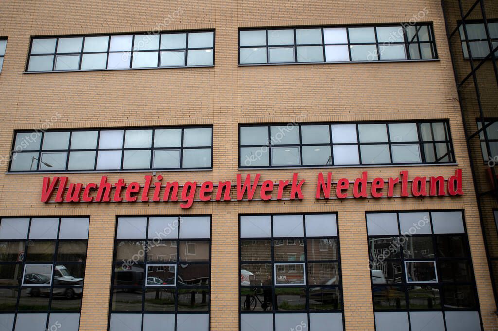 Billboard VluchtingenWerk Nederland At Amsterdam The Netherlands 29-3-2023