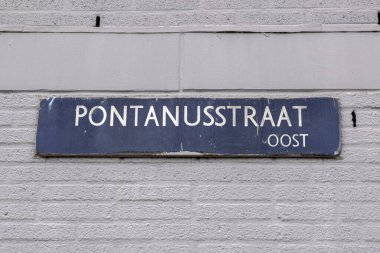 Amsterdam 'daki Pontanusstraat Sokak Tabelasını Kapatın Hollanda 20-3-2024