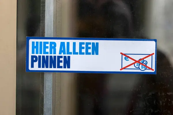 stock image Close Up Sticker Pinnen Ja Graag At A Store At Amsterdam The Netherland 11-5-2023