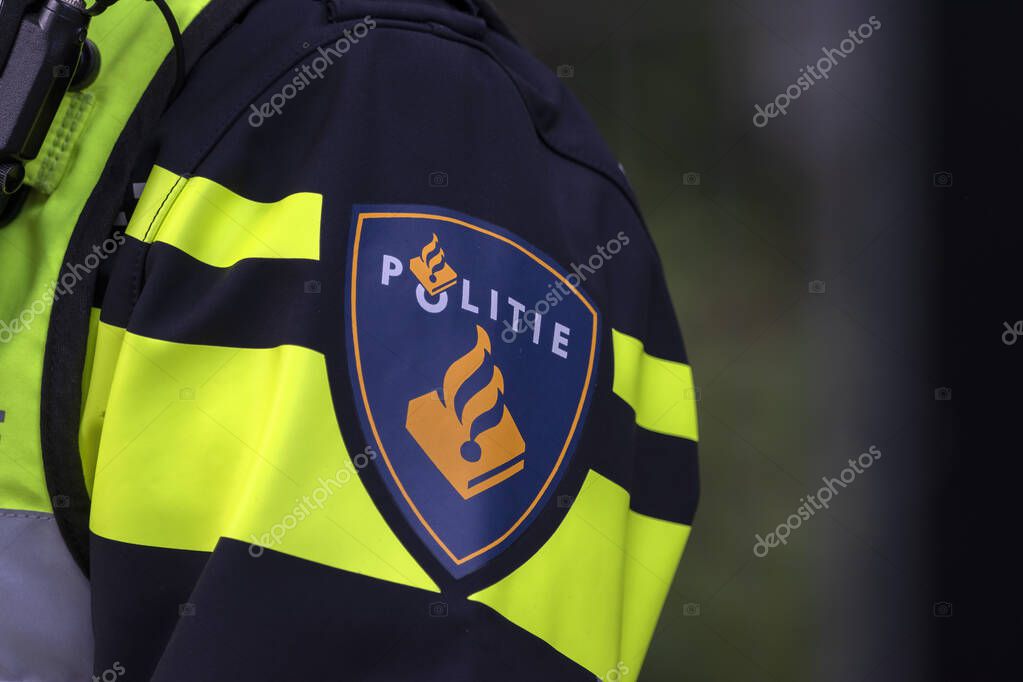 Close Up Police Logo At Amsterdam The Netherlands 1-7-2024