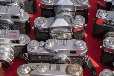 Amsterdam 'daki Vintage Kameraları Kapat Hollanda 27-4-2023