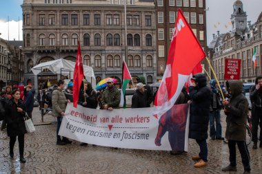 UVA Üniversitesi Amsterdam 'daki Öğrenci Gösterisinde Özgür Filistinli Grup Hollanda 13-5-2024