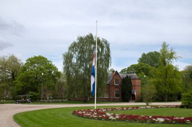 Half Post Flag At The Nieuwe Ooster Cemetery At Amsterdam The Netherlands 4-5-2024 clipart