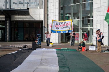 Filistin Gazze Gösterisi Amsterdam 'da Hollanda 10-5-2024