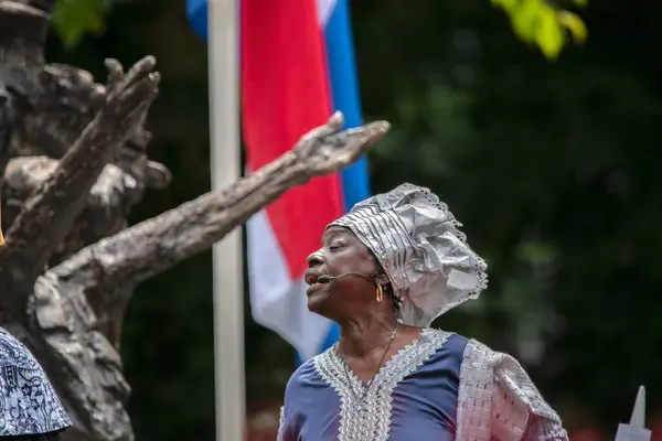 stock image Marian Markelo Winti Priest At The Keti Koti Festival At Amsterdam The Netherlands 1-7-2024