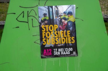 A12 Blokkade Posteri Amsterdam 'da Hollanda 26-5-2023