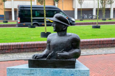 Statue Ambachten Houtbewerker At Den Helder The Netherlands 23-9-2019 clipart