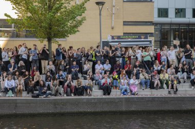 Öğrenci Gösterisinde Öğrenciler UVA Üniversitesi 'nden Özgür Filistinli Amsterdam 13-5-2024