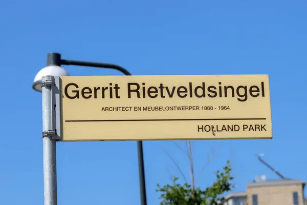 stock image Street Sign Gerrit Rietveldsingel At Diemen The Netherlands 25-6-2023