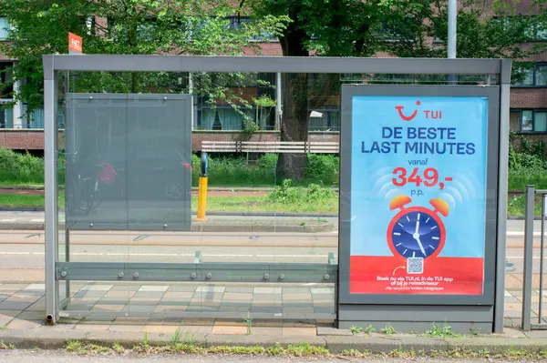 Tramvay Durağı Brinkstraat Caddesi Amsterdam Hollanda 16-5-2024