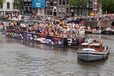 Fetish At Pride Canal Boat Parade At Amsterdam The Netherlands 3-8-2024 clipart