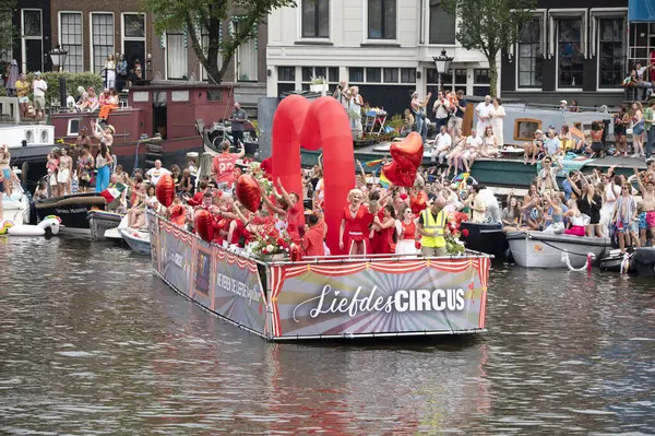 stock image CocoLoco Gaypride Canal Boat Parade At Amsterdam The Netherlands 3-8-2024