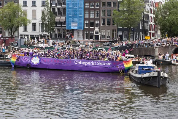 stock image Zonder Stempel COC Gaypride Canal Boat Parade At Amsterdam The Netherlands 3-8-2024