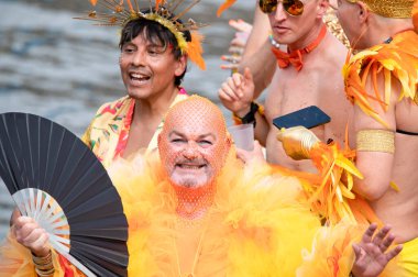 Kasteelboot Gaypride Canal Boat Parade At Amsterdam The Netherlands 3-8-2024 clipart