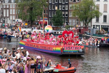 Promo Gay Leeuwarden Gaypride Canal Boat Parade At Amsterdam The Netherlands 3-8-2024 clipart