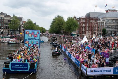 AVRO TROS Gaypride Canal Boat Parade At Amsterdam The Netherlands 3-8-2024 clipart