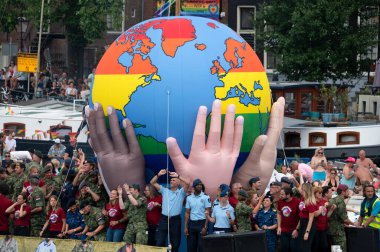 Ministerie Van Defensie Gaypride Canal Boat Parade At Amsterdam The Netherlands 3-8-2024 clipart