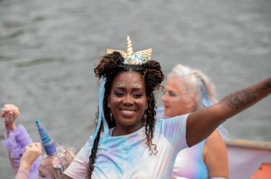 Flirtation Canal Boat Parade At Amsterdam The Netherlands 3-8-2024 clipart