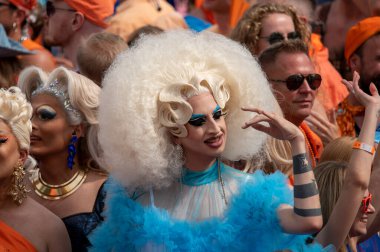 Gaypride Canal Boat Parade At Amsterdam The Netherlands 3-8-2024 clipart