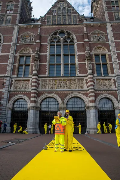 stock image Rebellion Extinction Blocks The Rijksmuseum Museum At Amsterdam The Netherlands 7-9-2024