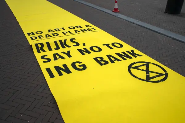 stock image Rebellion Extinction Blocks The Rijksmuseum Museum At Amsterdam The Netherlands 7-9-2024