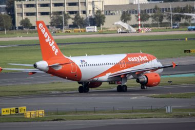 Easyjet Plane At Schiphol Airport The Netherlands 29-8-2024 clipart