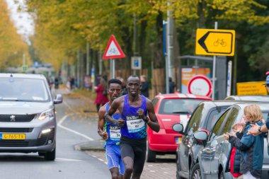 Weynay Ghebresilasie And Stephen Kipkech At The TCS Marathon At Amsterdam The Netherlands 20-10-2024 clipart